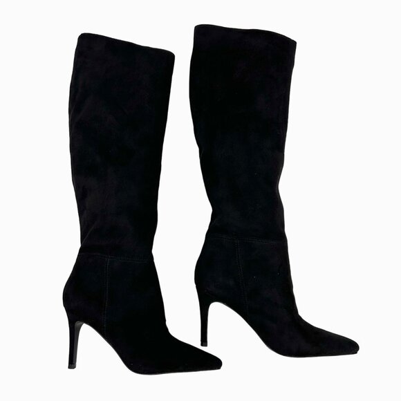 NEW W/ PARTIAL BOX STEVE MADDEN KIMARI TALL BLACK ULTRASUEDE BOOTS - 5 - Picture 2 of 8